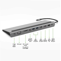 Belkin Connect 11-in-1 USB-C Multiport Dock -(INC004btSGY),100W PD,Triple Display Dock,Ports(4K HDMI,USB-C,USB-A,Audio,MicroSD,GbE ) 5Gbps, Multimedia