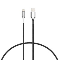 Cygnett Armoured Lightning to USB-A Cable (1M) - Black (CY2669PCCAL), 2.4A/12W, Double Braided Nylon, 20K Bend, MFi, Fast Charge, 5 Yr. WTY.