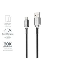 Cygnett Armoured USB-C to USB-A (2.0) Cable (2M) - Black (CY2682PCUSA), 3A/60W, Double Braided Nylon, 20K Bend, 480Mbps Transfer Speed, 5 Yr. WTY.