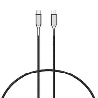 Cygnett Armoured USB-C to USB-C (2.0) Cable (1M) - Black (CY2677PCTYC), 5A/100W,Double Braided Nylon,480Mbps Transfer Speed,Best for Laptop,5 Yr. WTY.
