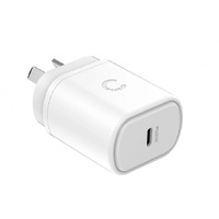 Cygnett PowerPlus 20W USB-C PD Wall Charger - White (CY3612PDWCH), Small, Light and Portable design, Travel Ready, Fast Charge Your Phone, Palm-Size
