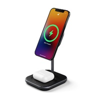 Cygnett MagDesk 15W 2-in-1 Magnetic Wireless Charger-Black(CY3769ACOCP)MagSafe & Qi Compatible,1.5M USB-C Cable,20W USB-C Wall Charger,Attachment Ring