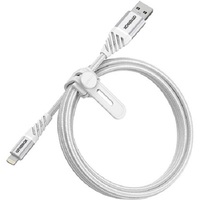 OtterBox Lightning to USB-A Premium Cable (1M) - White (78-52640), 3 AMPS (60W), MFi,10K Bend/Flex,480Mbps Transfer,Braided, Apple iPhone/iPad/MacBook