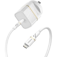 OtterBox Lightning to USB-C Fast Charge Wall Charging Kit (Type I) - 18W - Cloud Dust White , (78-80030)