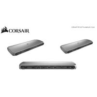 Corsair TBT100 Thunderbolt 3 , 2x USB-C 3.2, 2x 4K @ 60Hz HDMI, GB Ethernet, SDXC Card, Slim Aluminum. 100w Adaptor, 85w PD,  MS & MAC Docking Station