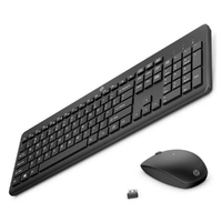 HP 235 USB Wireless Keyboard & Mouse Combo Reduced-sized & Low-Profile Quiet Keys Easy Cleaning Plug & Play for Notebook Desktop PC MAC