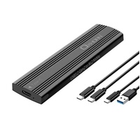 Oxhorn  USB C 3.2 Gen 2 M.2 NVMe NGFF Enclosure 10 Gbps B+M Key M.2 NVMe SSD up to 4TB 2280/2260/2242/2230 Aluminum Macs Windows USB-A Black 2 YR WTY