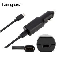 Targus 45W USB-C Car Charger with 1.2M Removable Cable/ 3A Fast Charging/Bult-in surge protection for Mobile Phones,Tablets, Laptops (LS)