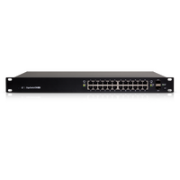Ubiquiti EdgeSwitch 24 - 24-Port Managed PoE+ Gigabit Switch, 2 SFP, 250W Total Power Output - Supports PoE+ and 24v Passive