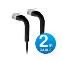 UniFi Patch Cable 2m Black, Both End Bendable to 90 Degree, RJ45 Ethernet Cable, Cat6, Ultra-Thin 3mm Diameter U-Cable-Patch-2M-RJ45-BK