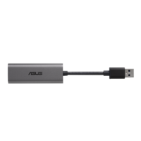 ASUS USB-C2500 USB Type-A 2.5G Base-T Ethernet Adapter, Backward Compatibility of 2.5G/1G/100Mbps, Plug and Play, Aluminium, No Fray Cable
