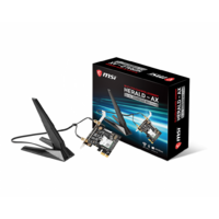 MSI HERALD-AX INTEL AX200NGW WI-FI 6 PCI-E Adapter, PCI-E x1, Bluetooth 5, 2.4 GHz/5 GHz Frequency, 2.4 Gbps Max Speed