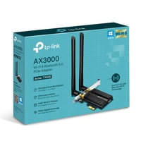 TP-Link Archer TX50E AX3000 Wi-Fi 6 Bluetooth 5.0 PCIe Adapter LAN 802.11bgn 5 GHz 2402Mbps Bluetooth 5.0 (WIFI6)