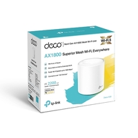 TP-Link Deco X20 (1-pack)AX1800 Whole Home Mesh Wi-Fi 6 System, Up To 200 sqm Coverage, WIFI6, 1201Mbps @ 5Ghz, 574Mbps @ 2.4 GHz OFDMA, MU-MIMO