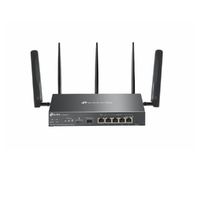 TP-Link ER706W-4G Omada 4G+ Cat6 AX3000 Gigabit VPN Router, 4G+, Dual Band Wi-fi 6, 6 Gigabit Ports (5 RJ45+1 SFP), 5 High-Gain Detach Ant.