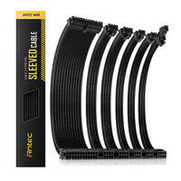 Antec PSU -  Sleeved Extension Cable Kit V2 - Black. 24PIN ATX, 4+4 EPS, 8PIN PCI-E, 6PIN PCI-E, Compatible with Standard PSU