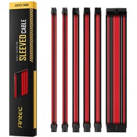 Antec PSU -  Sleeved Extension Cable Kit V2 - Red / Black. 24PIN ATX, 4+4 EPS, 8PIN PCI-E, 6PIN PCI-E, Compatible with Standard PSU