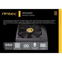 Antec NEv2 550W, 80+ Bronze, 120mm DBB Fan, Flat Cables, High Performance Japanese Capacitors, Thermal Manager, ATX PSU, 5 Years Wty (LS)