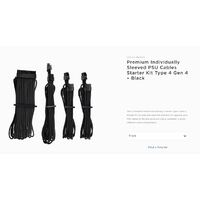 Corsair - Black Premium Individually Sleeved PSU Cables Starter Kit Type 4 Gen 4 ?€? White