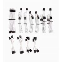 For Corsair PSU - WHITE Premium Individually Sleeved DC Cable Pro Kit, Type 4 (Generation 4)