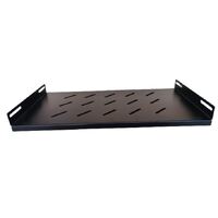 LDR Fixed 1U 275mm Deep Shelf Recommended for 19' 450/550mm Deep Cabinet - Black Metal Construction