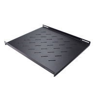 LDR Fixed 1U 550mm Deep Shelf Recommended for 19' 800mm Deep Cabinet - Black Metal Construction