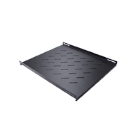 LDR Fixed 1U 550mm Deep Shelf Recommended for 19' 800mm Deep Cabinet - Black Metal Construction