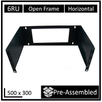LDR Open Frame 6U Wall Mount Frame (500mm x 300mm) - Black Metal Construction