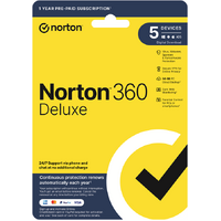 Norton 360 Deluxe 50GB AU 1 User, 5 Devices, 12 Months, Digital Key
