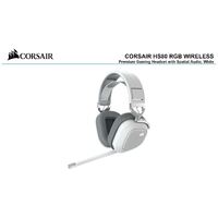 Corsair HS80 RGB Wireless White- Dolby Atoms, Hyper Fast Slipstream Wireless - Gaming Headset Headphones