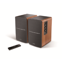 Edifier R1280DBS - 2.0 Lifestyle Bookshelf Bluetooth Studio Speakers - Optical/Coaxial, Bluetooth, Line In1, Line2, R/L: 21W+21W RMS, 51Hz-20KHz,Brown