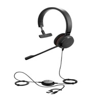 Jabra Evolve 30 II, USB C/A Mono UC, Great calls and music,  Plug-and-play connectivity, Manage calls easily, Flexible connectivity via 3.5 mm jack