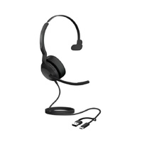 Jabra Evolve2 50, USB C/A UC Mono Headset, Bluetooth , 4 microphones, Active Noise Cancellation, Busylight, Call management, Air Comfort technology