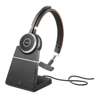 Jabra Evolve 65 SE MS Wirless Bluetooth Mono Headset, Includes Charging Stand & Link380a Dongle, Dual Connectivity, 2ys Warranty