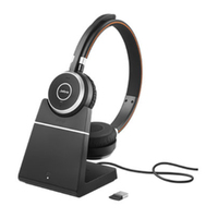 Jabra Evolve 65 SE MS Stereo Bluetooth Business Headset, Includes Charging Stand & Link380a Dongle, 2ys Warranty