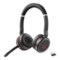 Jabra Evolve 75 SE MS Stereo Wireless Bluetooth Headset, Active Noise Cancelling, 2ys Warranty