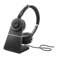 Jabra Evolve 75 SE UC Stereo Bluetooth Headset, Includes Charging Stand & Link380a Dongle, Dual Bluetooth connectivity, 2ys Warranty