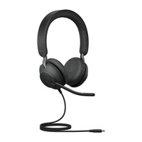 Jabra Evolve2 40 USB-C, UC Stereo Headset, Black, Suitable for PC & Mac OS, 2ys Warranty