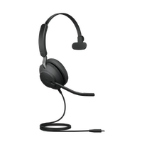 Jabra Evolve2 40 SE Wired USB-C UC Mono Headset, 360° BusyLight, Noise Isolationg Ear Cushions, 2Yr Warranty, Plug-and-play, 3-Microphone Technology