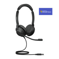 Jabrat EVOLVE2 30 MS USB-A Wires Stereo Business Headset, Microsoft Teams Certified, Noise Cancellation, 2ys Warranty