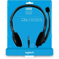 Logitech H111 Strereo Headset (Single 3.5mm Jack) Cable length: 7.71 ft (2.35 m)  2-Year Limited Hardware Warranty
