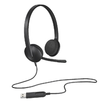 Logitech H340 Plug-and-Play USB Headset with Noise Cancelling Microphone Comfort Design for Windows Mac Chrome 2yr wty Headphones