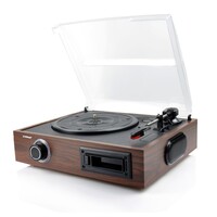 mbeat USB Turntable and Cassette to Digital Recorder - Cassette Player 33.3/45/78 RPM Vinyls and Cassette Record Player, USB Rec