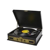 mbeat Vintage USB Turntable with Bluetooth Speaker and AM/FM Radio - Vinyl Turntable Record Player , USB, AUX-in, Vinyl 33/45/78