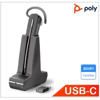 Plantronics/Poly Savi 8245 UC,DECT Headset, USB-C, Convertible,Wireless, Unlimited talk time, crystal-clear audio, ANC, one-touch control,SoundGuard