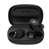 Plantronics/Poly Bluetooth Headset Voyager Free 20 Black, True wireless Bluetooth earbuds, Adaptive Active Noise Canceling (ANC)
