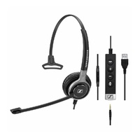 EPOS | Sennheiser SC635 USB, Wired monaural UC headset with 3.5 mm jack and USB connectivity. In-line call control on USB cable and in-line mini call