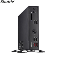 Shuttle DS20U Slim Mini PC 1L Barebone - Intel Celeron 5205U, Fan-less, 2x LAN, RS232/RS422/RS485, HDMI, DP, VGA, Vesa Mount, 65W adapter