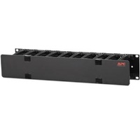APC NetShelter Cable Management, Horizontal Cable Manager, 2U, Single Side with Cover, Black, 483 x 88 x 110 mm