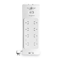 PowerShield PSZ8U2 ZapGuard 8 Way Power Surge Filter Board, USB A / C  Connectors, Wide Spaced Sockets, Wall Mountable,$60,000 Connected Equipment